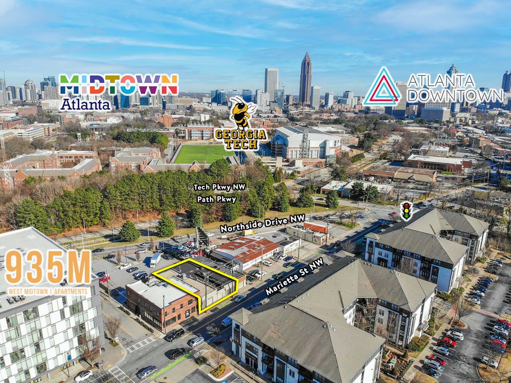 Live-Work Opportunity in Heart of West Midtown | ± 5,200 SF | Showroom/ Industrial/ Loft-Office: 903 & 905 Marietta St NW, Atlanta, GA 30318
